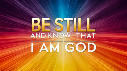 be still, and know that i am God
