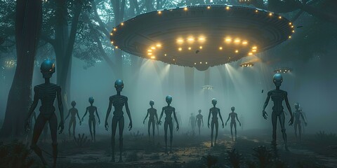 UFO Landing with Alien Beings