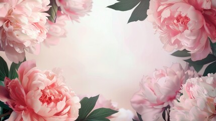 An elegant background of painted peonies, with space for text in the center or corners