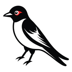 Solid color Eastern Kingbird animal vector design