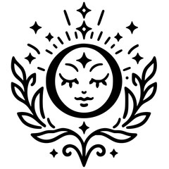 Minimalist aesthetic sticker silhouette