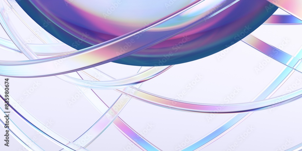 Poster abstract background with rounded lines, 3d render