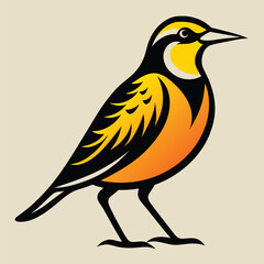 Solid color Eastern Meadowlark vector design