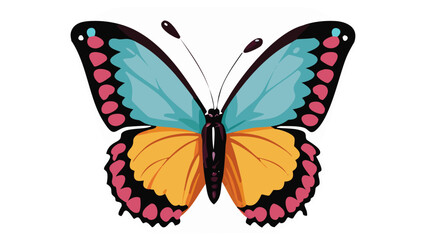 Obraz premium フラットデザインのカラフルな蝶