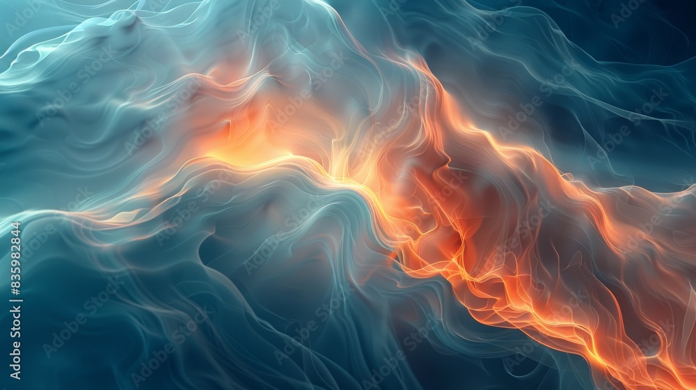 Poster abstract digital art of vibrant colors blending and swirling, creating a dynamic and visually stunni