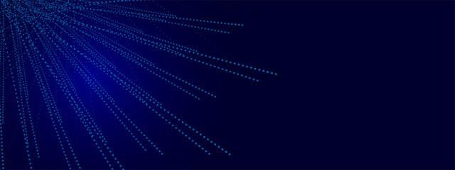 Abstract minimalistic background.Futuristic space illustration Vector modern design Universal Banner Blue interrupted lines of dots on a dark blue background