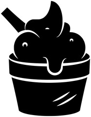 gelato illustration dessert silhouette chocolate logo vanilla icon sundae outline cone cup cream icecream ice scoop flavor food summer shape ball frozen strawberry for vector graphic background