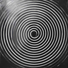 Obraz premium Concentric monochrome circles, radiating from center on black background
