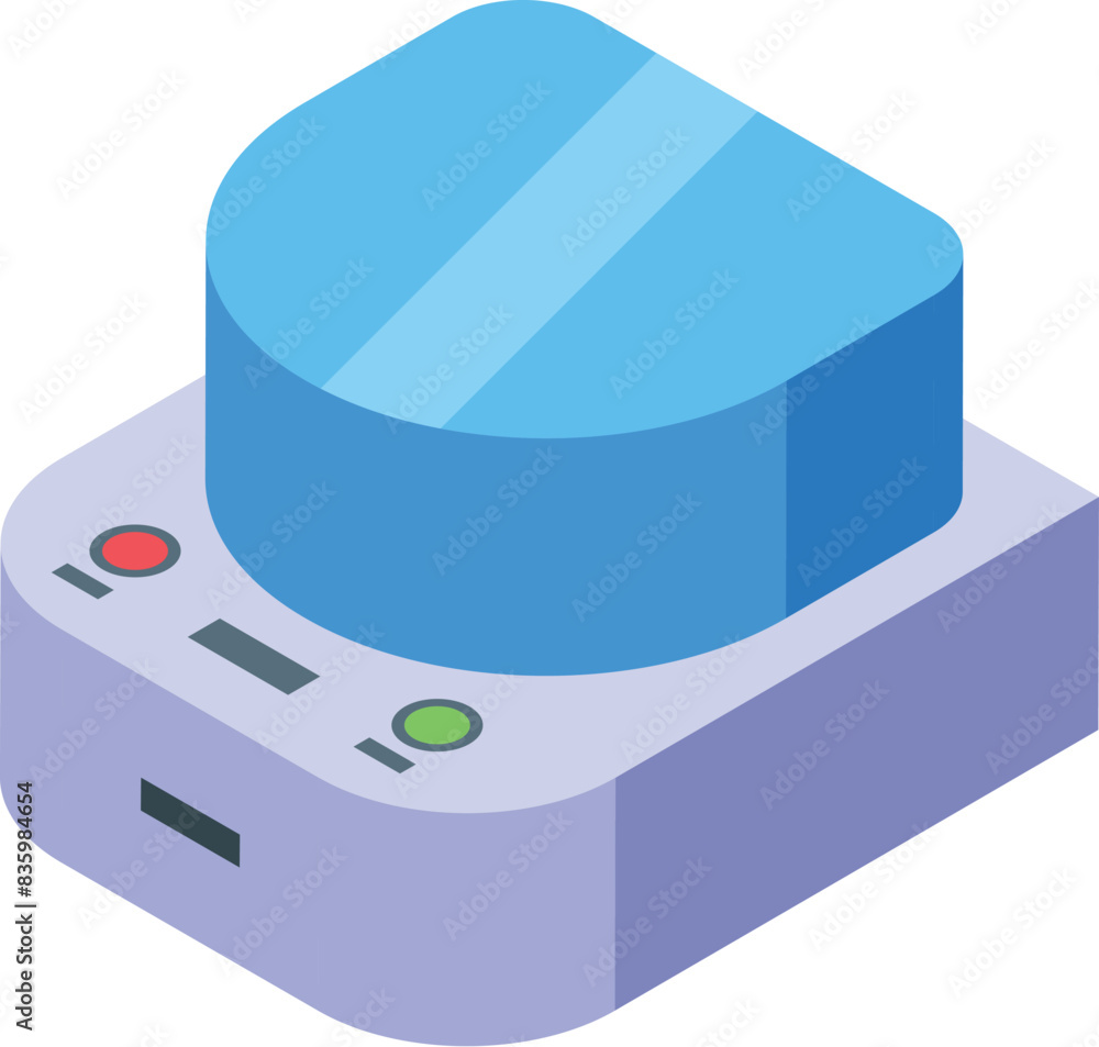 Aufkleber colorful isometric vector graphic of a push button on a control panel