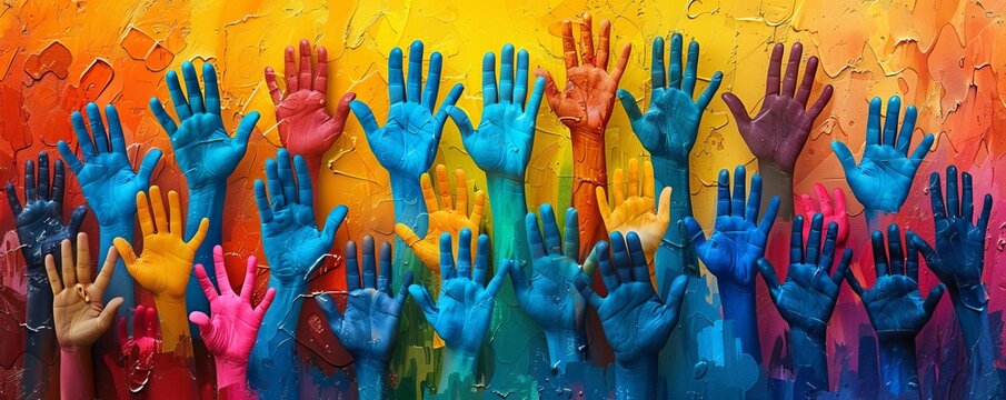 Pride month poster design, bold and colorful, inclusive message