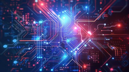 Hi-tech computer digital technology concept. Abstract technology communication. background with various technological elements