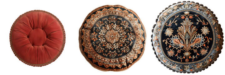 Naklejka premium Top View of Ottoman Set Isolated on Transparent or White Background, PNG