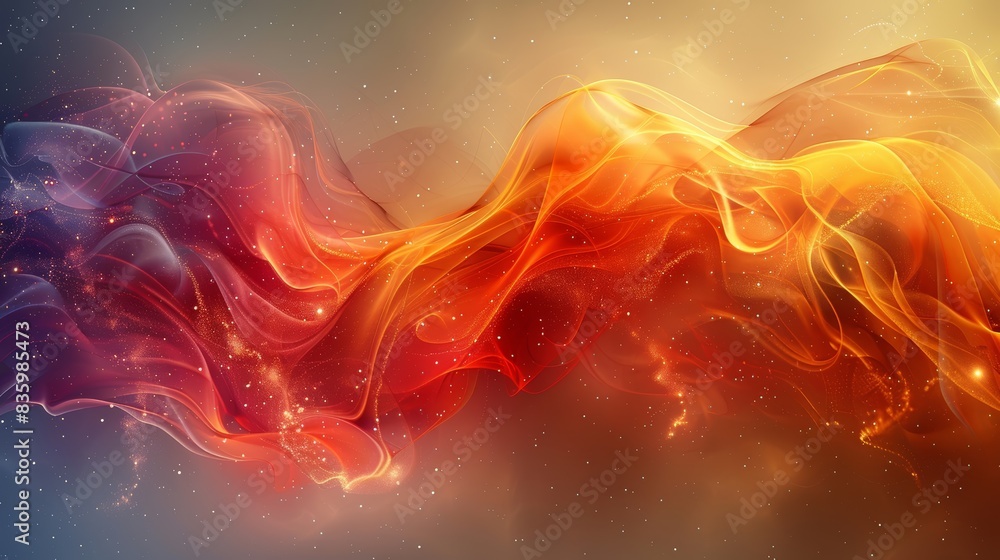 Aufkleber vibrant abstract background with mesmerizing waves of warm colors blending seamlessly, creating an e