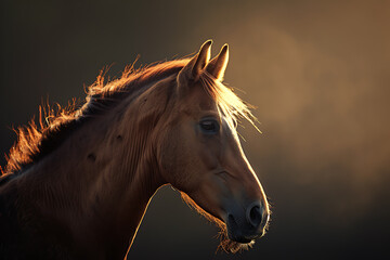 Obraz premium A majestic horse, showcasing its strength and beauty.