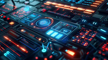 Obraz premium Digital control panel, state-of-the-art technology for customization and control