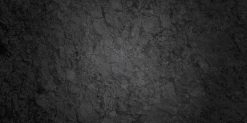 Black rough concrete old wall texture. Wall and floor with texture dark black grunge concrete stone wall background. Black grunge marble texture banner background. Grunge wall texture view space.