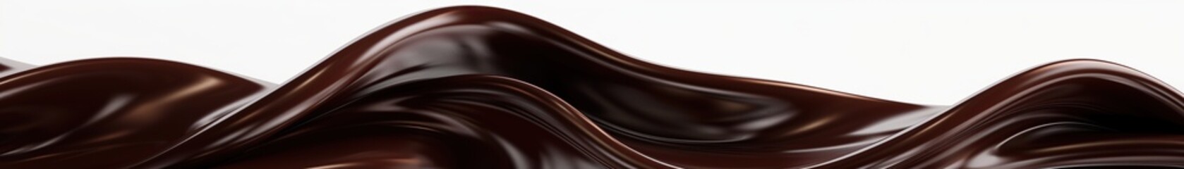 Dark chocolate brown wave abstract pattern, rich and deep, isolated on a white backdrop