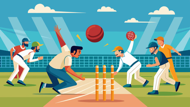 The umpire raises their finger, signaling a dismissal, sparking confusion and debate among the players