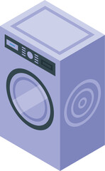 Detailed isometric washing machine vector illustration in modern graphic design style for household laundry equipment and technology concept