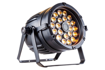 High-quality black LED stage light with multiple bright bulbs, perfect for concerts, events, and theater productions.