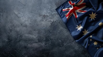 Australia flag on dark grey background
