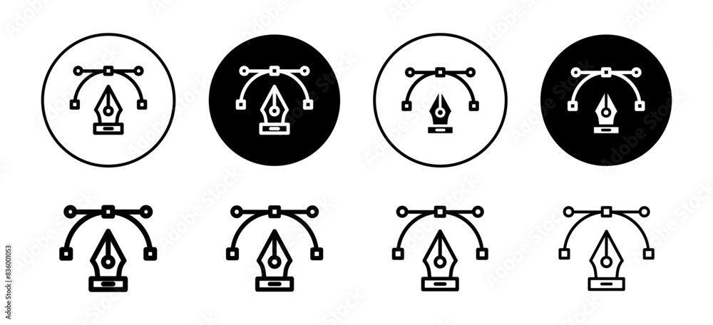 Poster bezier icon vector set collection for web