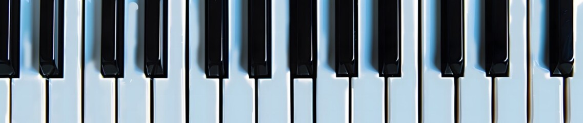 Naklejka premium Simple Piano Keys: White and Blue Background