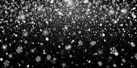 White snow falling on black background, snow, falling, white, black, background, winter, cold, contrast, abstract, seasonal, minimalistic, weather, purity, stark, monochrome, Christmas