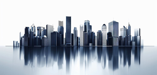 Obraz premium Abstract city skyline. Modern city skyline. Business center with skyscrapers on white background.