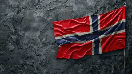 Norway flag on dark grey background