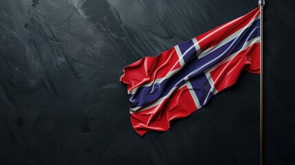 Norway flag on dark grey background