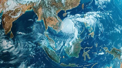 illustration of movement of the Asian-Australian Monsoon winds