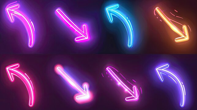 Set of curved glowing arrows, showing flexibility and adaptability.