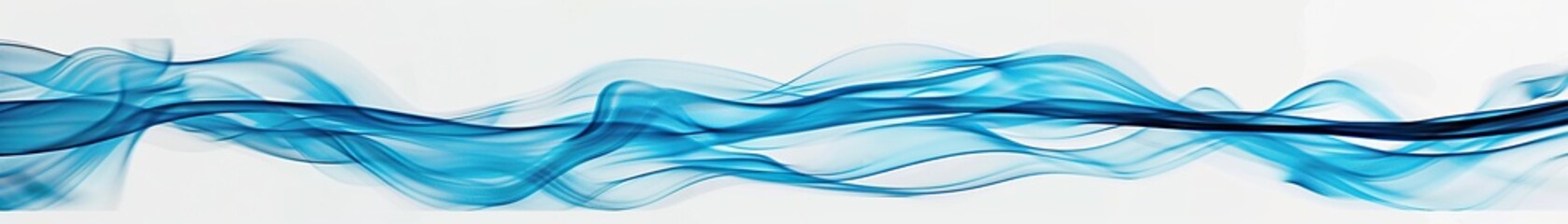 Fototapeta premium Electric blue waves that are vibrant and lively, creating a dynamic movement on a white canvas