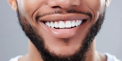 Fototapeta premium a image of a man with a beard and a smile