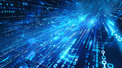 Blue binary code abstract background 