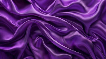 Fototapeta premium Purple fabric texture background with wavy folds of grungy silk satin and velvet for design
