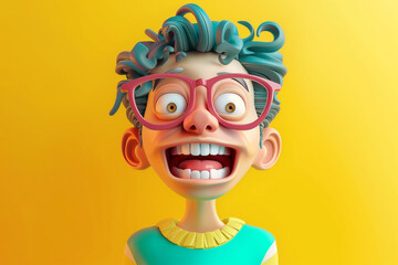 Obraz premium cartoon 3d human expression illustration