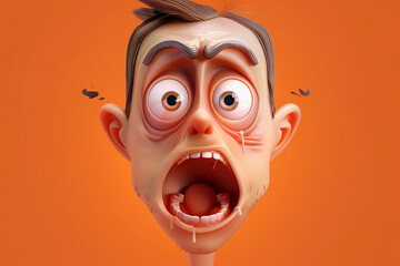 cartoon 3d human expression illustration