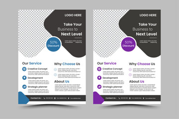 Corporate creative colorful business flyer template design set, abstract business flyer, vector template design or business poster template design Business Flyer Corporate Flyer Template Geometric,