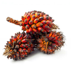 Fototapeta premium Large fresh palm oil bunch isolated on white background