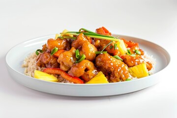 Fototapeta premium Buo-luo Ji Sweet and Sour Chicken: A Symphony of Flavors and Textures