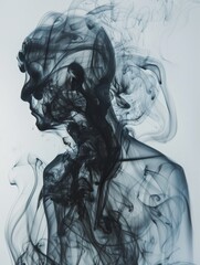 Fototapeta premium Abstract Smoke Human Silhouette