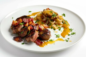 Tender Calves Liver with Sautéed Onions and Tangy Mustard Sauce