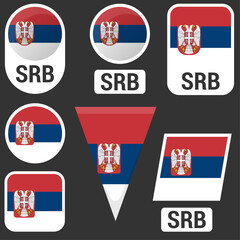 Serbian flags set