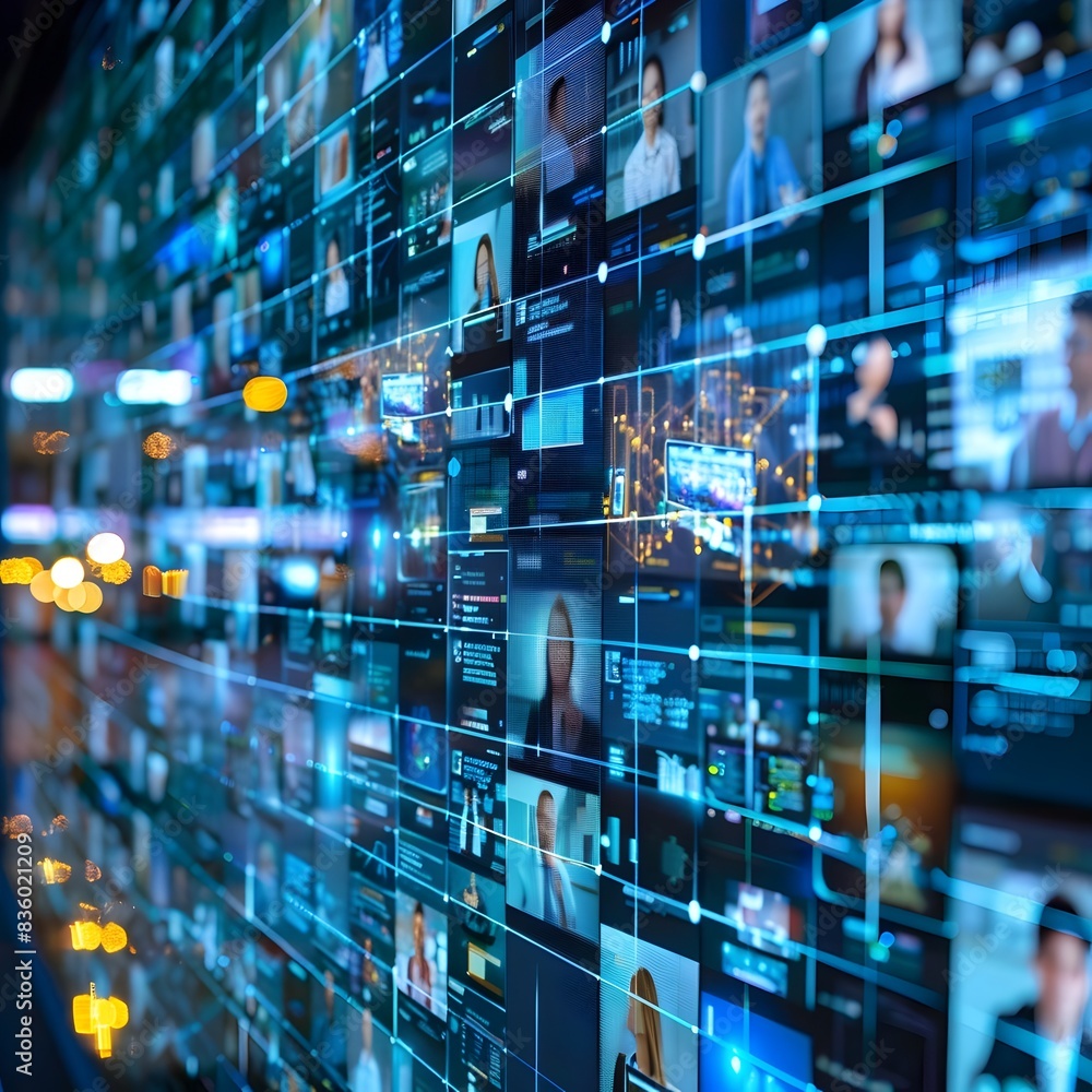 Poster digital networking event with industry leaders virtual breakout rooms technology and business commun
