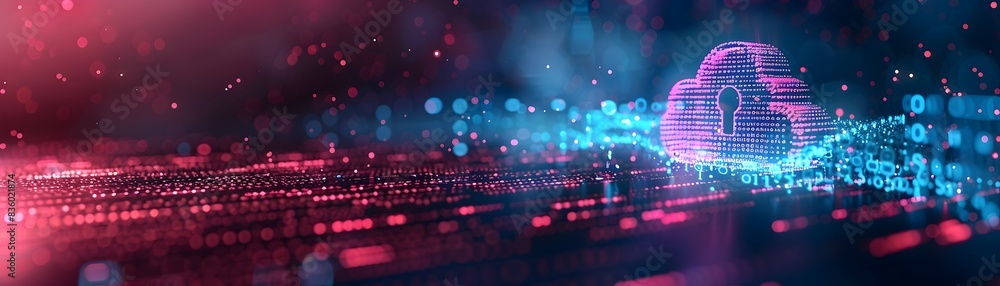 Poster secure cloud computing system protecting data transfers with digital lock technology