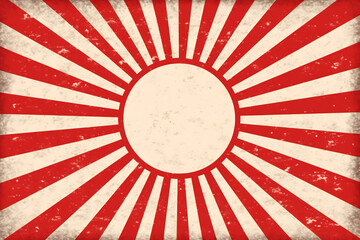 Sunlight retro background. Magic Sun beam ray pattern background. Old paper starburst. Circus style. Pale red, beige color burst background