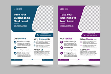 Corporate creative colorful business flyer template design set, abstract business flyer, vector template design or business poster template design Business Flyer Corporate Flyer Template Geometric,