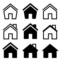 home trendy set  collection icon